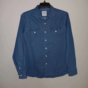 Customized version by dubinik men's button-up denim shirt size M blue